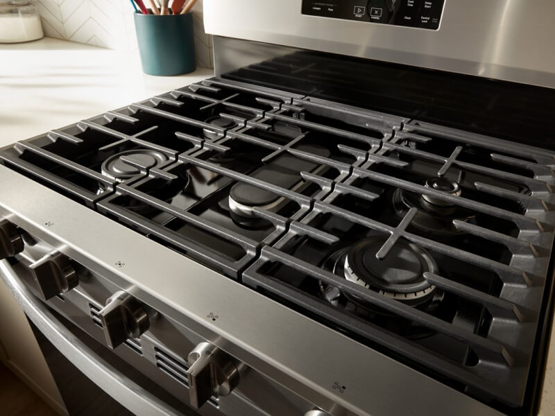 The cooktop of a Whirlpool® Gas Range The cooktop of a Whirlpool® Gas Range