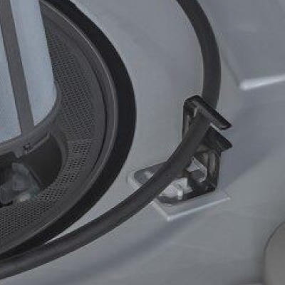 A heating element at the base of a Whirlpool® dishwasher.