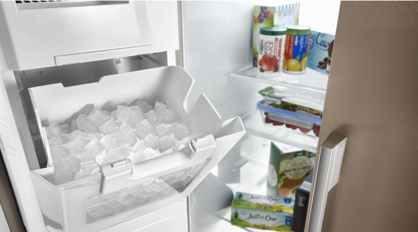 Ice bin inside freezer Ice bin inside freezer