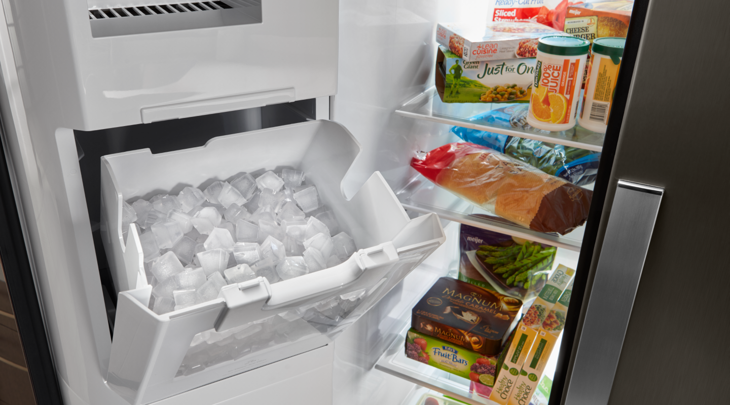 Ice bin inside freezer Ice bin inside freezer