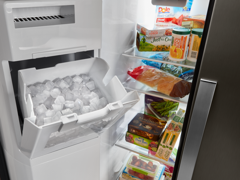 Ice bin inside freezer Ice bin inside freezer