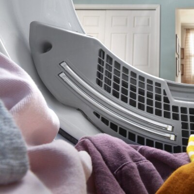 View of lint trap inside the dryer