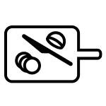 Cutting board with chopped veggies icon