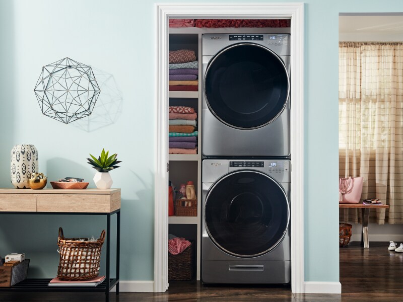 Stacked washer and dryer Stacked washer and dryer