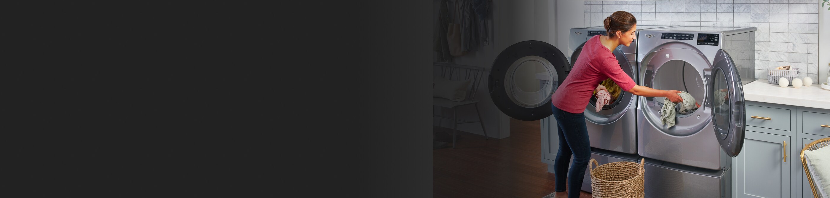 Person loading washing machine