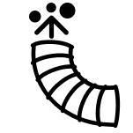 Lint coming up and out of dryer vent icon.