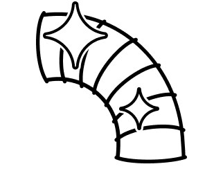 Icon of sparkling hose exterior to show it has been cleaned