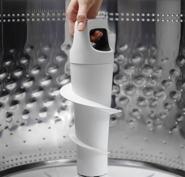 Person removing agitator Person removing agitator