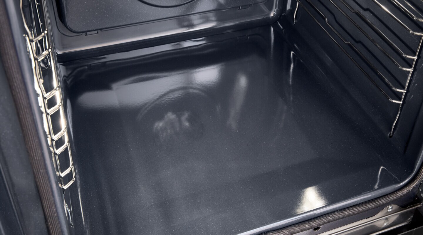 The clean inside of an oven
