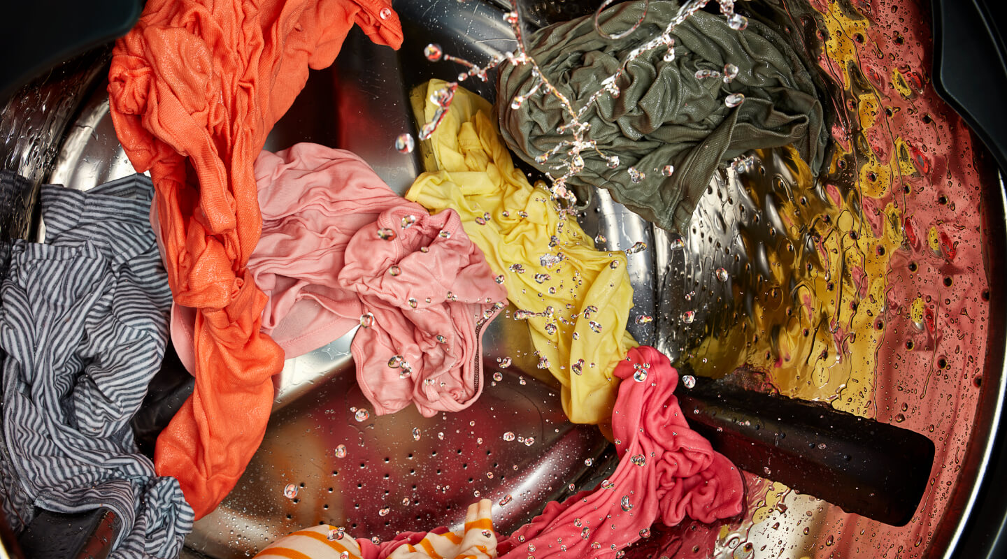 Washing machine filled with laundry Washing machine filled with laundry