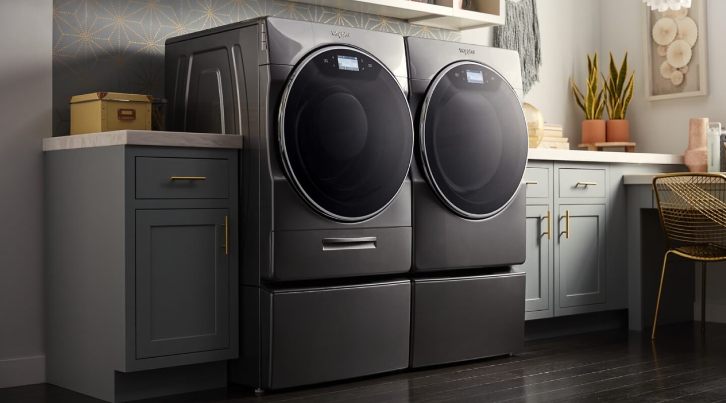 Matching Whirlpool® Smart Front Load Washer and dryer