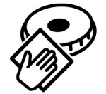 A hand cleaning a burner icon.