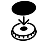 A burner cap and burner icon.