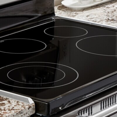 A clean electric stovetop