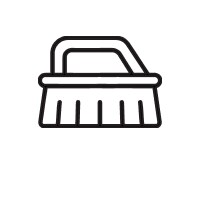 Handheld scrub brush icon
