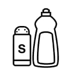 Salt and dish soap icon