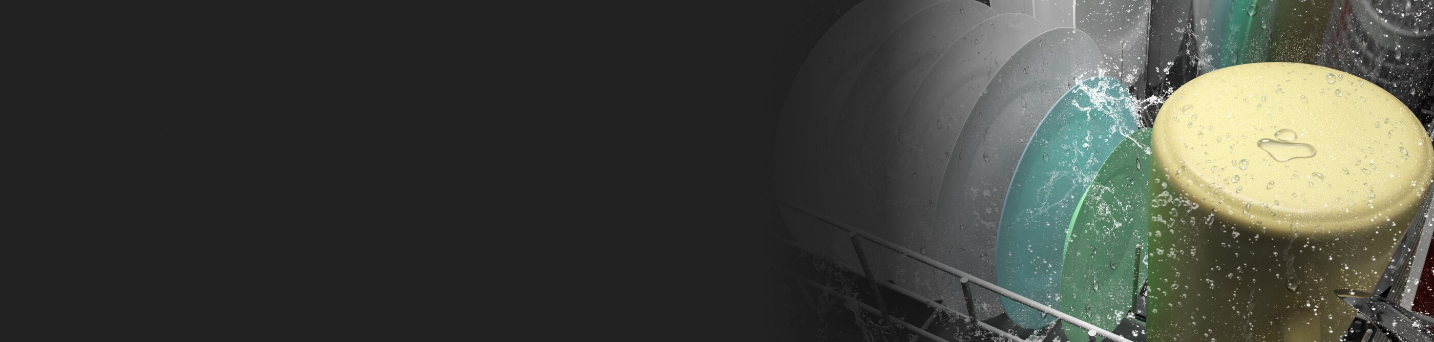 Dishes in a Whirlpool brand dishwasher