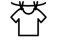 A clothesline and shirt icon.