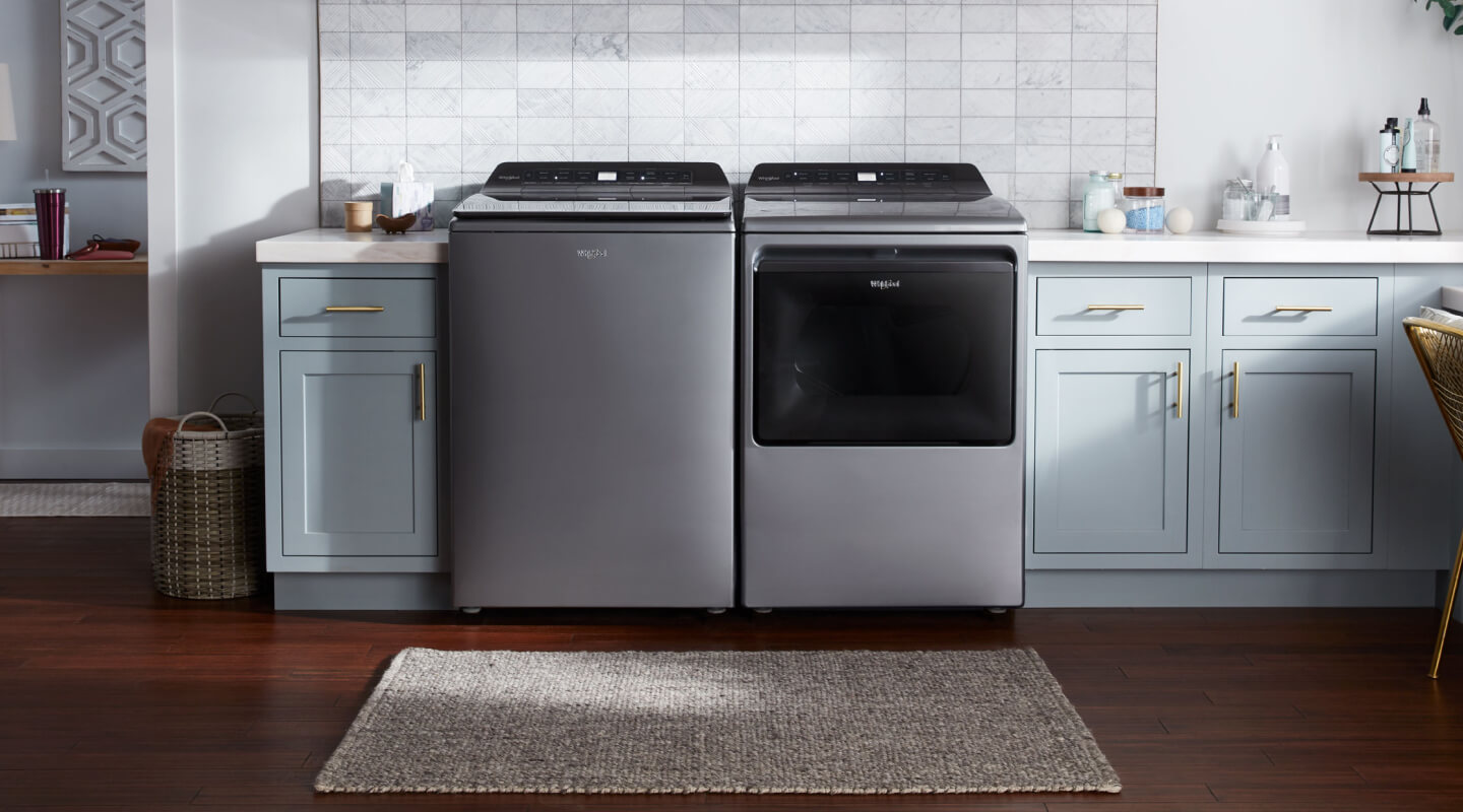 Whirlpool® washer and dryer in laundry room