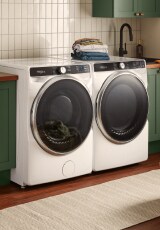 White front load washer and dryer set