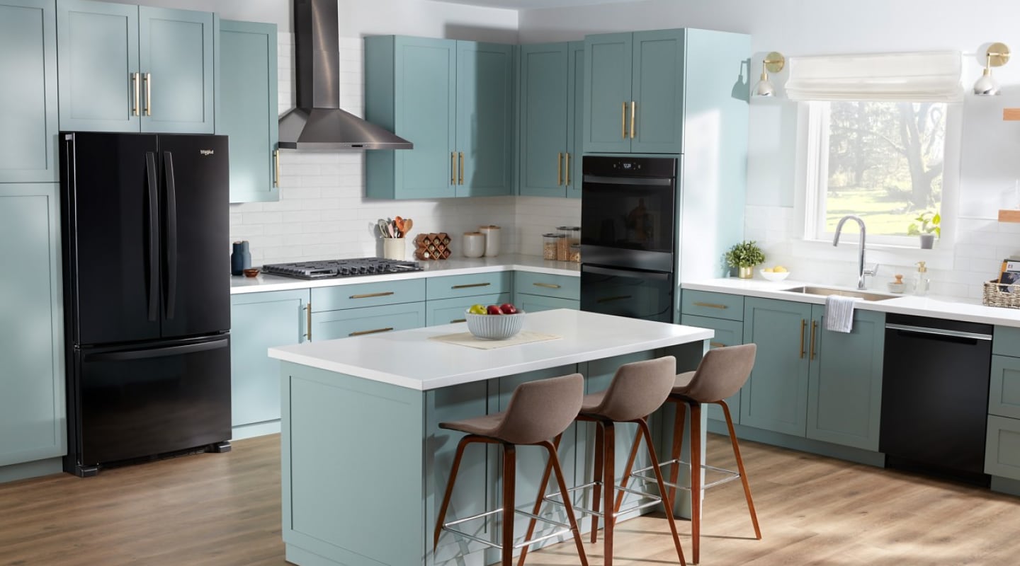 Kitchen with black appliances Kitchen with black appliances