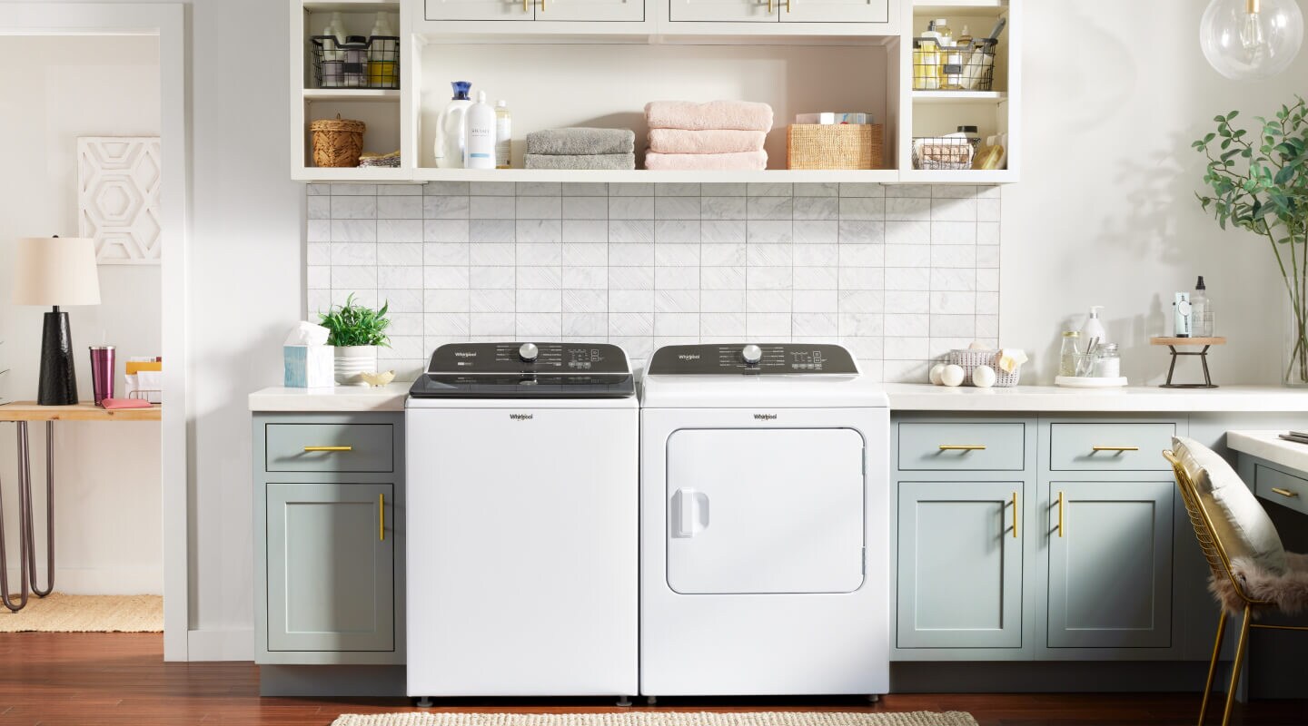 White top load washer and front load dryer set  White top load washer and front load dryer set