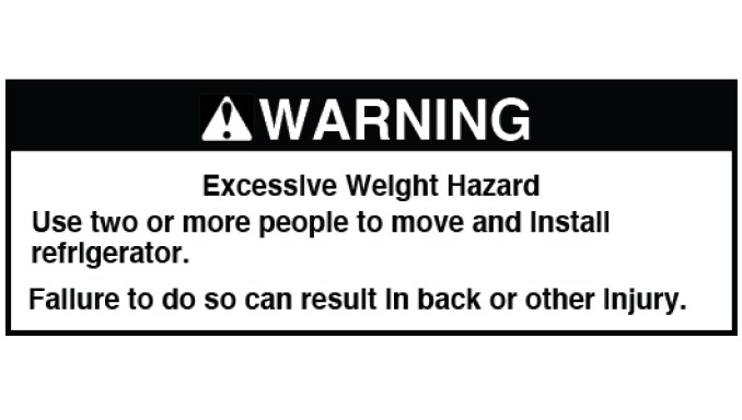 Excessive weight hazard warning panel Excessive weight hazard warning panel