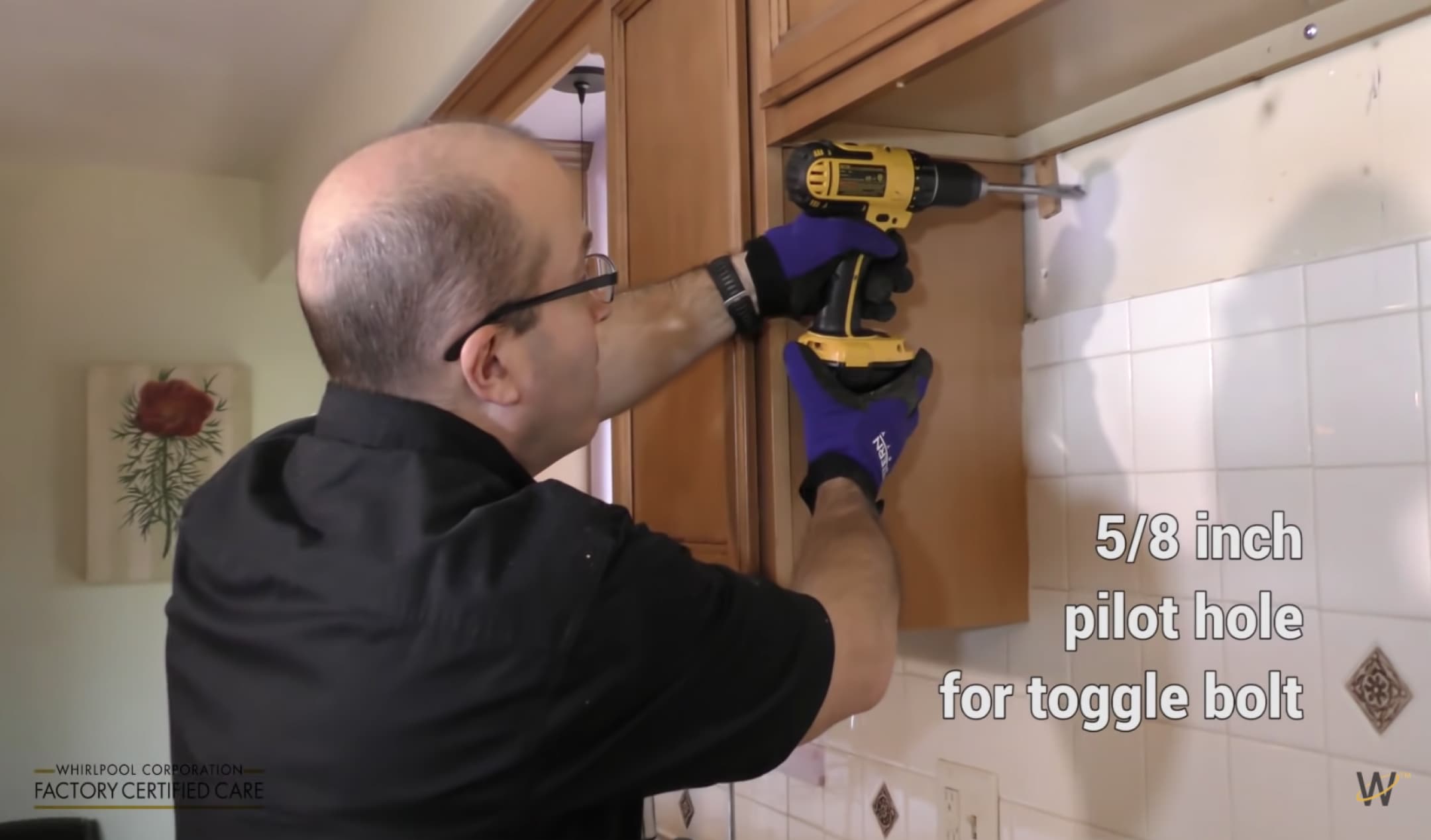 Holes are being drilled into the wall