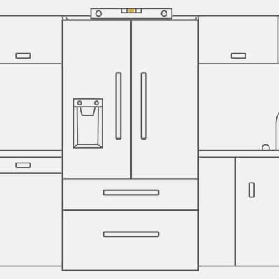 A graphic of a level on top of a level refrigerator