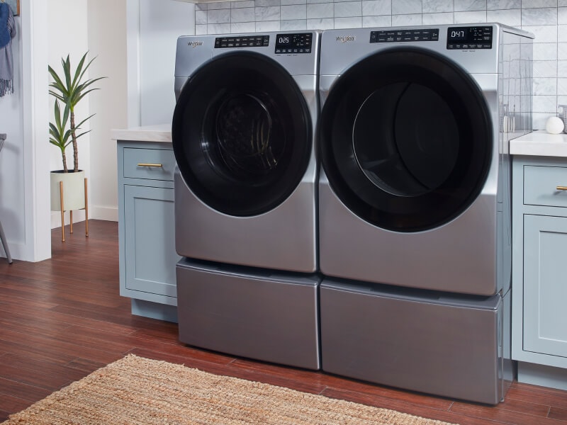 Whirlpool® Washer and Dryer on pedestals Whirlpool® Washer and Dryer on pedestals