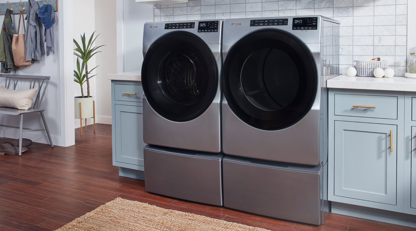Whirlpool® Washer and Dryer on pedestals Whirlpool® Washer and Dryer on pedestals