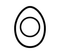 Cut hard-boiled egg icon