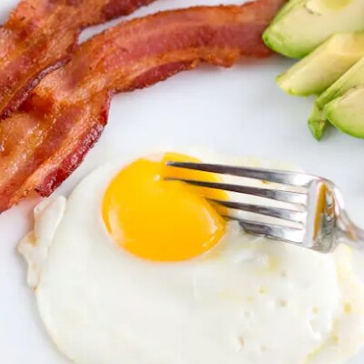 Fried eggs and bacon
