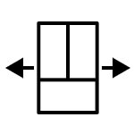 Fridge icon with arrows on the sides