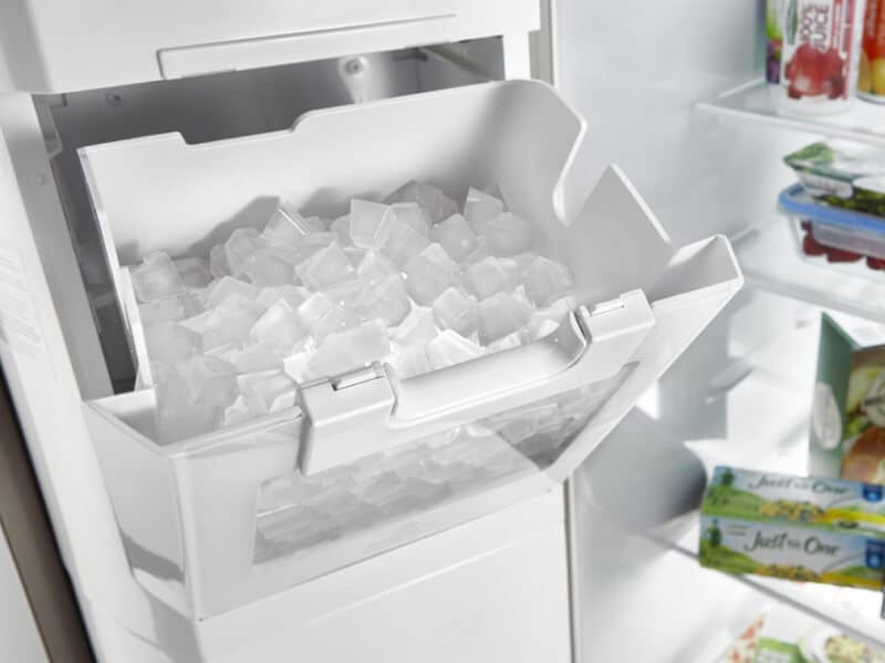 The ice compartment of a freezer The ice compartment of a freezer