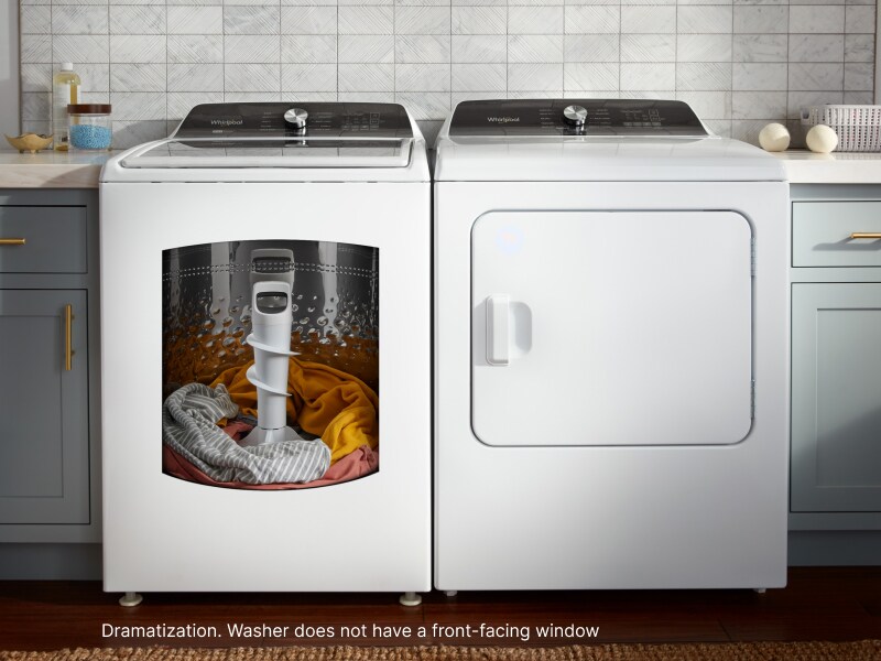 Whirlpool® 2-in-1 washing machine showing removable agitator Whirlpool® 2-in-1 washing machine showing removable agitator