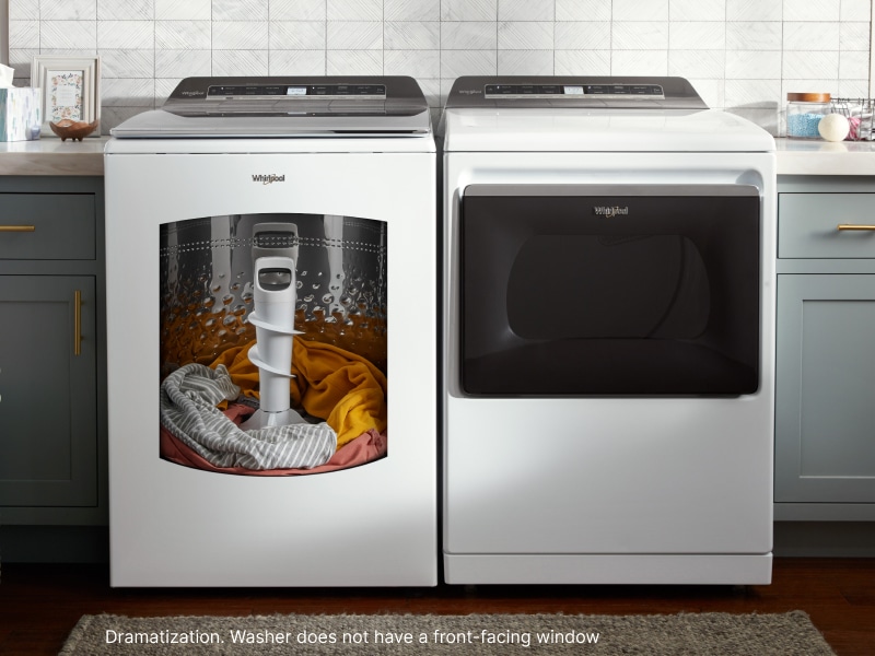 Whirlpool® 2-in-1 washing machine showing removable agitator Whirlpool® 2-in-1 washing machine showing removable agitator