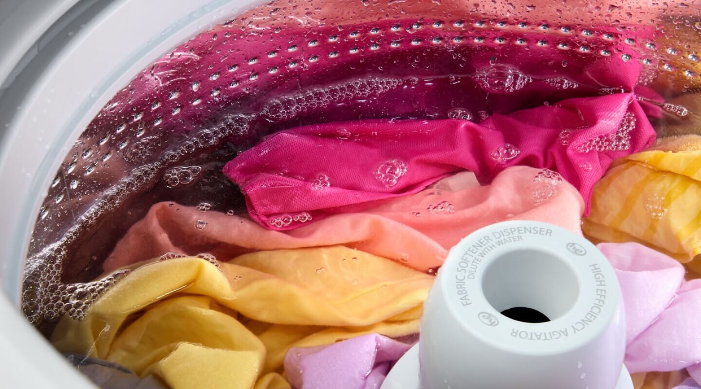 Wet clothes in a washer Wet clothes in a washer