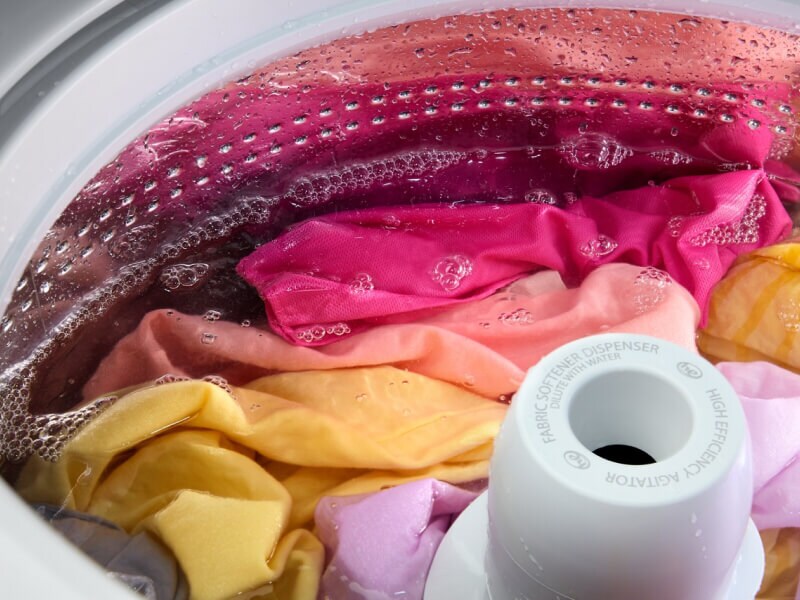Wet clothes in a washer Wet clothes in a washer