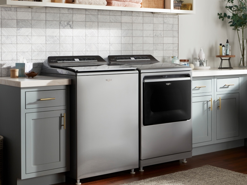 A washer and dryer set in a laundry room A washer and dryer set in a laundry room