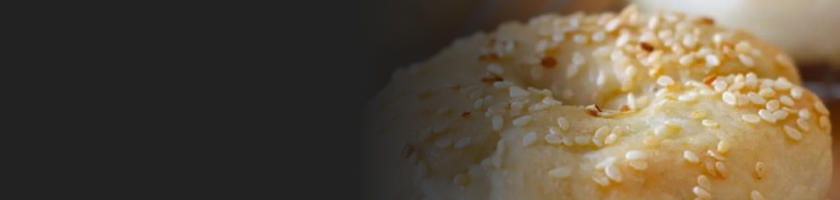 Close up of a bagel