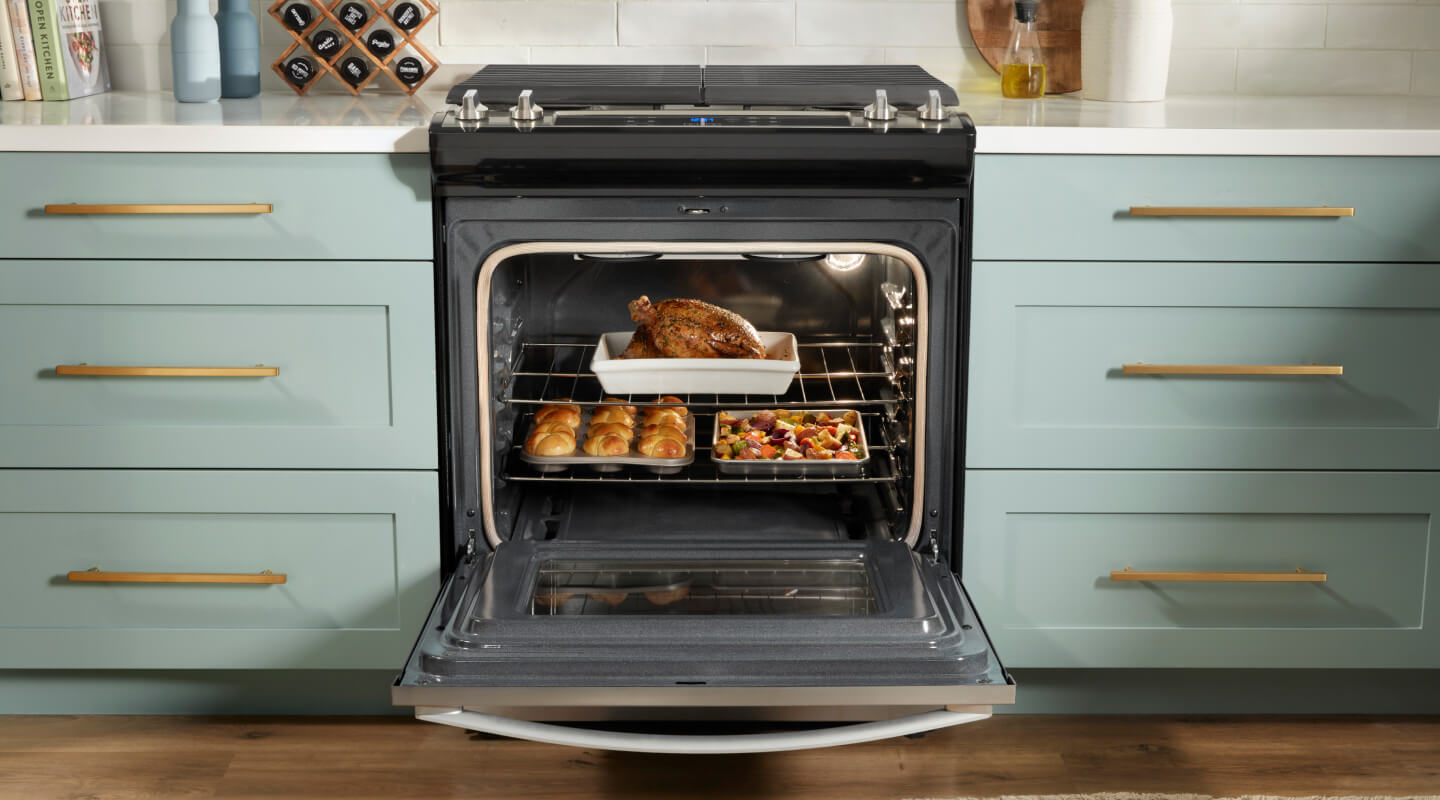 Whirlpool® Oven open to show contents