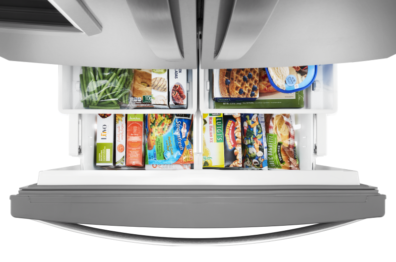Aerial view of an open Whirlpool® freezer Aerial view of an open Whirlpool® freezer