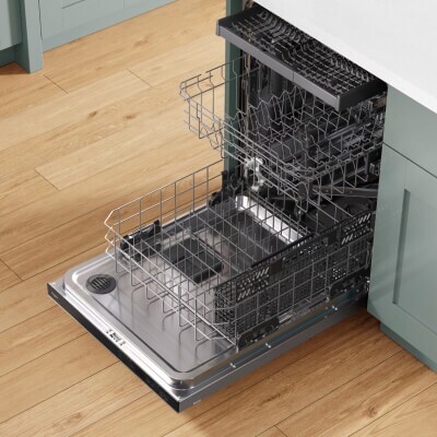 An empty Whirlpool® dishwasher
