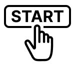 Finger pushing start button icon