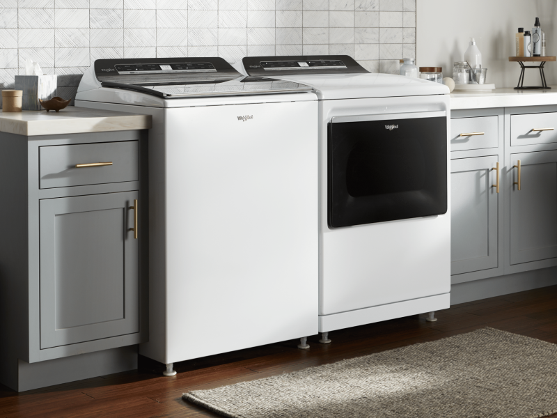 White Whirlpool® washer and dryer set White Whirlpool® washer and dryer set