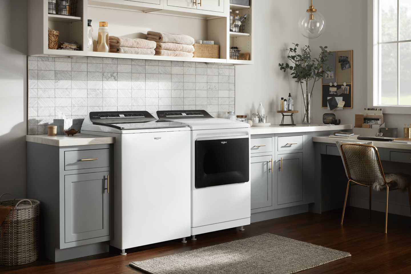 White Whirlpool® washer and dryer set White Whirlpool® washer and dryer set