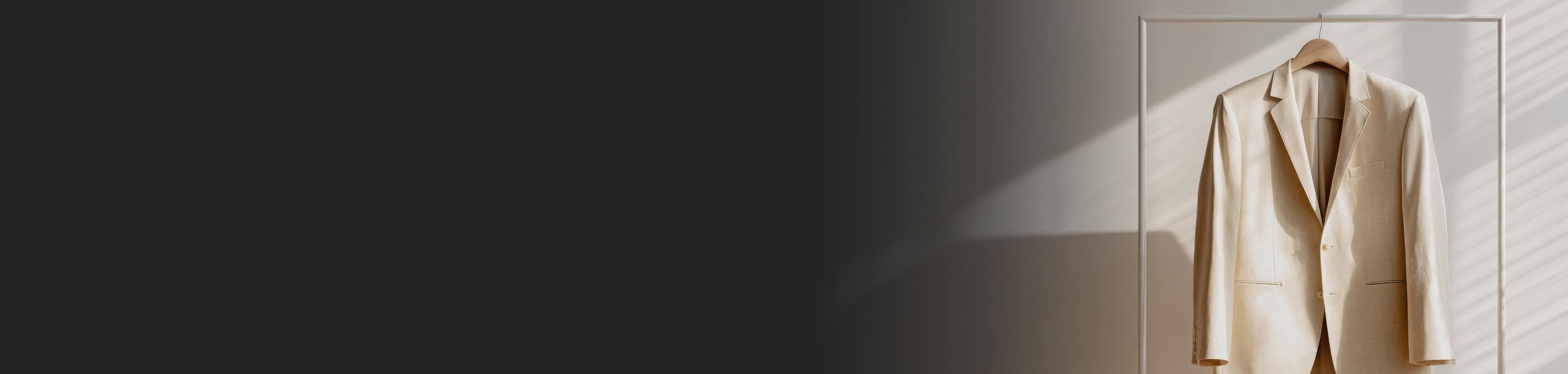 Suit jacket hanging on a hanger