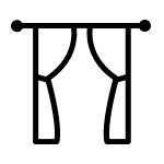 Open curtains icon