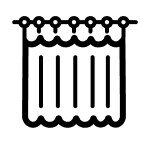 Closed curtains icon